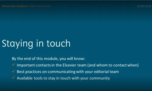 Staying in touch